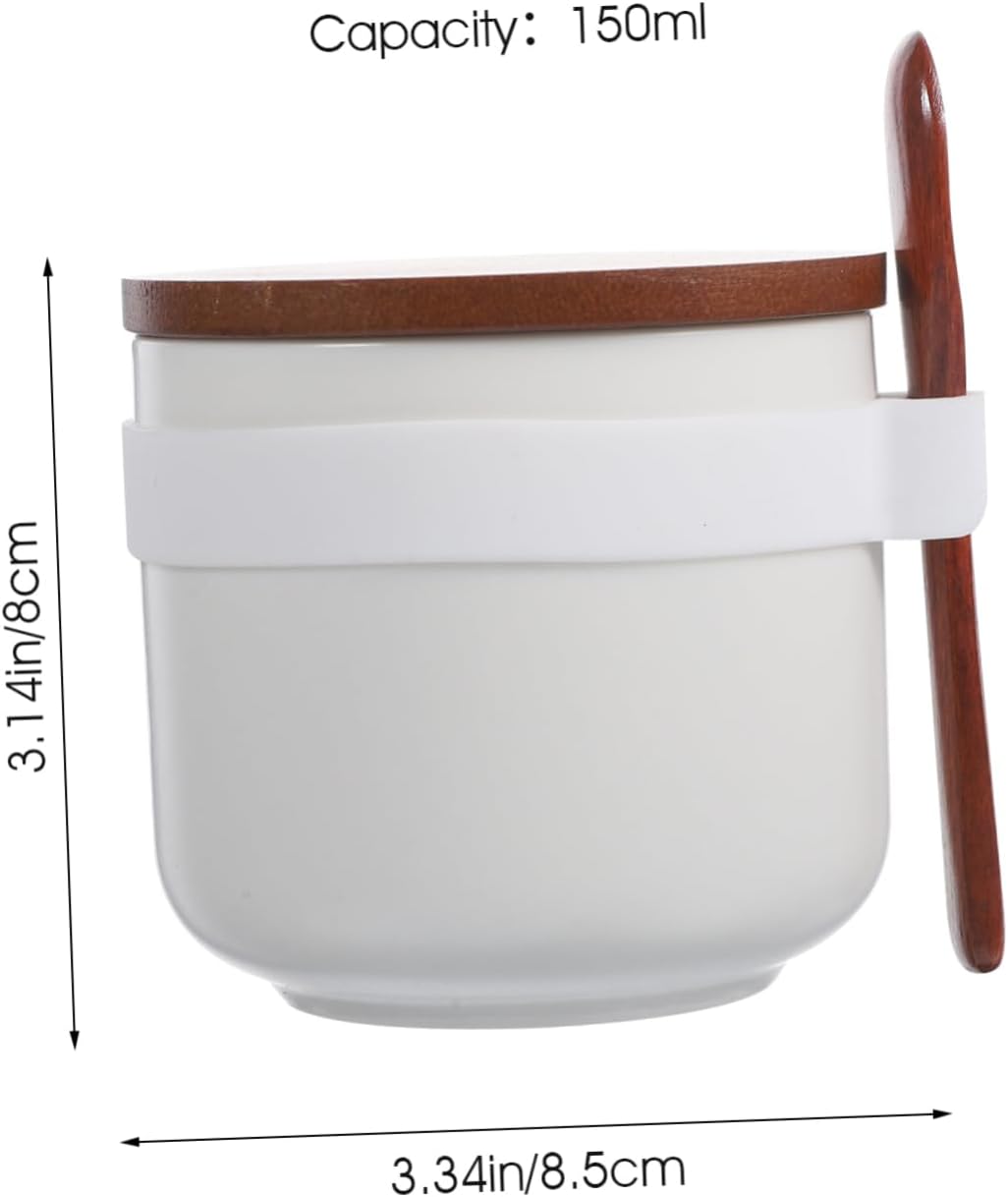 Kitchen Ceramic Seasoning Storage Jar with Lidded Design and Spoon Multi Functional Spice Container for Storing Spices Snacks and Sundries and Easy to Clean - Image 2